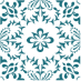 Site logo of a porcelain tile. The pattern on the tile is teal over a white background.
